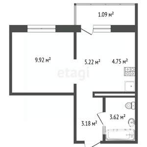 1-к квартира, вторичка, 30м2, 5/18 этаж