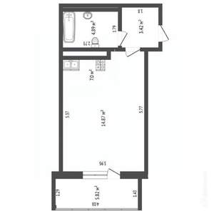 Студия квартира, вторичка, 36м2, 2/22 этаж