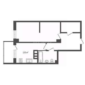 1-к квартира, вторичка, 42м2, 16/18 этаж