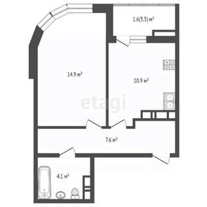 1-к квартира, вторичка, 40м2, 19/24 этаж