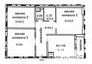 3-к квартира, вторичка, 72м2, 2/10 этаж