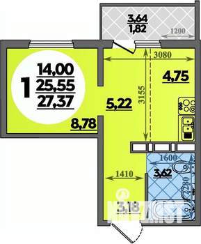 Студия квартира, вторичка, 27м2, 16/17 этаж