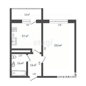 1-к квартира, вторичка, 34м2, 17/18 этаж
