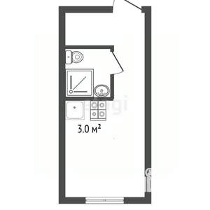Студия квартира, вторичка, 14м2, 1/4 этаж