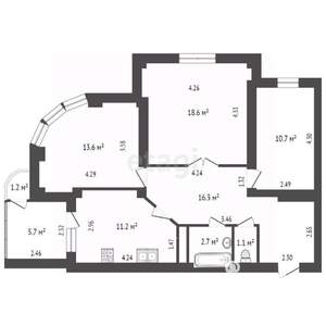 3-к квартира, вторичка, 80м2, 3/16 этаж