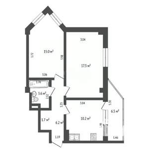 2-к квартира, вторичка, 54м2, 9/21 этаж