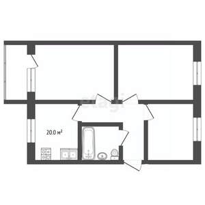 2-к квартира, вторичка, 65м2, 4/5 этаж