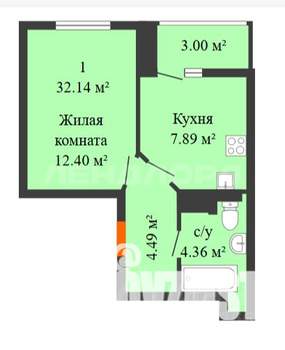 1-к квартира, вторичка, 32м2, 18/20 этаж