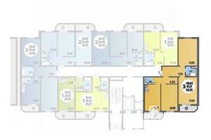 3-к квартира, строящийся дом, 84м2, 17/17 этаж