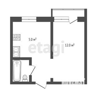 1-к квартира, вторичка, 22м2, 7/9 этаж