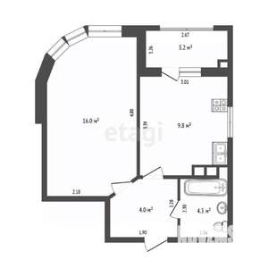 1-к квартира, вторичка, 37м2, 11/24 этаж