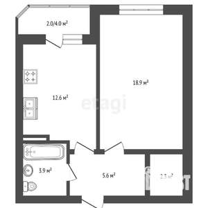 1-к квартира, вторичка, 47м2, 1/10 этаж