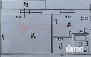 1-к квартира, вторичка, 38м2, 1/3 этаж