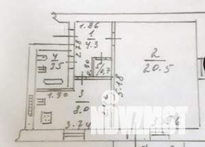 1-к квартира, вторичка, 38м2, 1/5 этаж