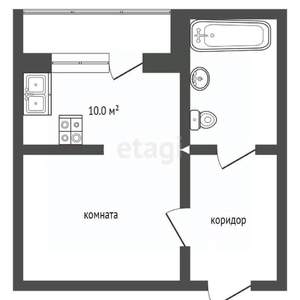 1-к квартира, вторичка, 38м2, 2/10 этаж