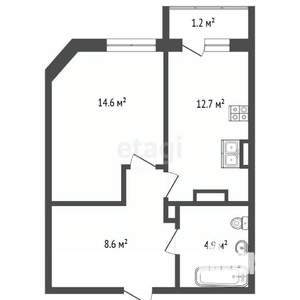 1-к квартира, вторичка, 43м2, 17/18 этаж