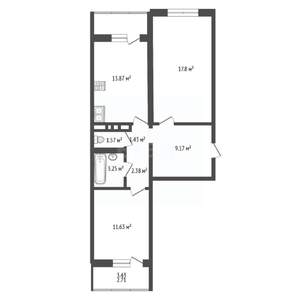 2-к квартира, вторичка, 65м2, 13/18 этаж