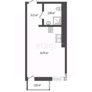 Студия квартира, вторичка, 31м2, 10/25 этаж