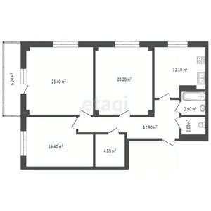 3-к квартира, вторичка, 104м2, 17/19 этаж