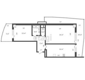 2-к квартира, вторичка, 70м2, 4/16 этаж