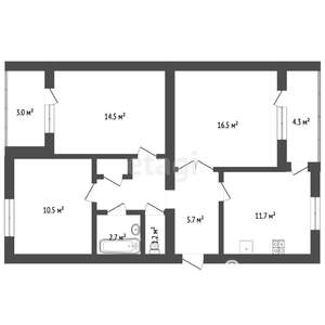 3-к квартира, вторичка, 77м2, 3/5 этаж