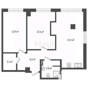 2-к квартира, вторичка, 63м2, 13/24 этаж