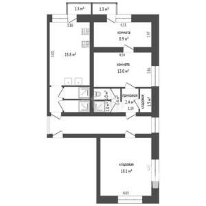 2-к квартира, вторичка, 29м2, 3/5 этаж