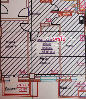 2-к квартира, вторичка, 60м2, 16/25 этаж