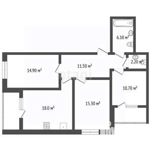 3-к квартира, вторичка, 83м2, 4/20 этаж