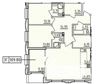 3-к квартира, вторичка, 110м2, 2/10 этаж