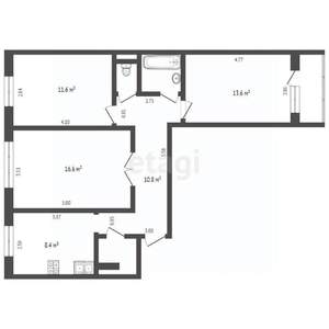 3-к квартира, вторичка, 65м2, 4/9 этаж
