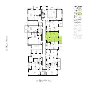 1-к квартира, вторичка, 40м2, 14/24 этаж