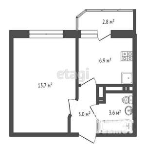 1-к квартира, вторичка, 30м2, 20/23 этаж