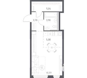 Студия квартира, вторичка, 35м2, 6/17 этаж