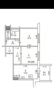2-к квартира, вторичка, 60м2, 9/10 этаж