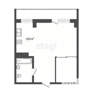 1-к квартира, вторичка, 41м2, 3/13 этаж