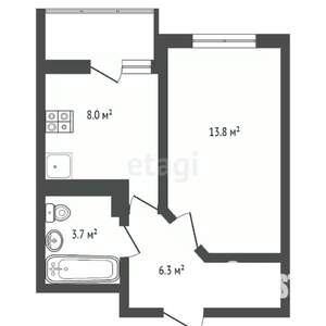 1-к квартира, вторичка, 45м2, 16/23 этаж