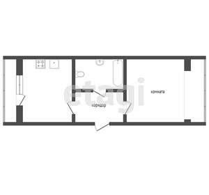 1-к квартира, вторичка, 43м2, 1/4 этаж