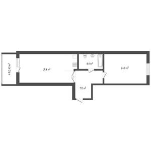 2-к квартира, вторичка, 50м2, 16/25 этаж