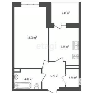 1-к квартира, вторичка, 41м2, 17/24 этаж