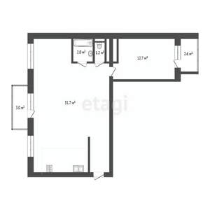 1-к квартира, вторичка, 70м2, 5/13 этаж