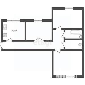 3-к квартира, вторичка, 84м2, 4/10 этаж