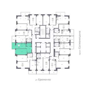 1-к квартира, вторичка, 41м2, 23/25 этаж