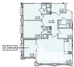 3-к квартира, вторичка, 110м2, 3/10 этаж