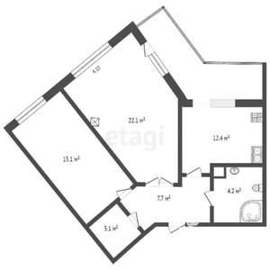 2-к квартира, вторичка, 66м2, 4/10 этаж