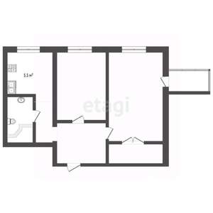 2-к квартира, вторичка, 48м2, 9/9 этаж