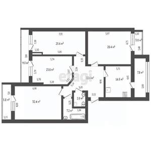 4-к квартира, вторичка, 172м2, 8/10 этаж