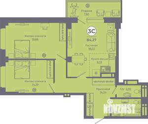 2-к квартира, вторичка, 84м2, 8/24 этаж