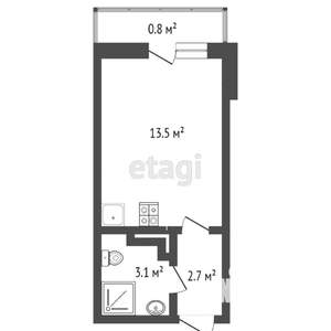 1-к квартира, вторичка, 21м2, 20/24 этаж