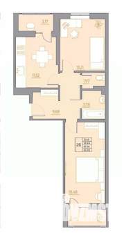 2-к квартира, вторичка, 65м2, 19/22 этаж